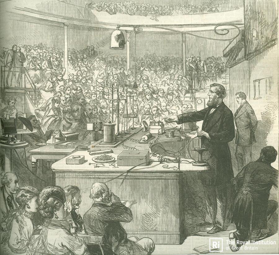 Tyndall giving a lecture at the Ri