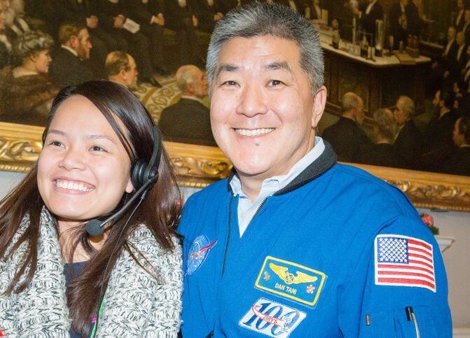 Abby backstage with NASA astronaut Dan Tani