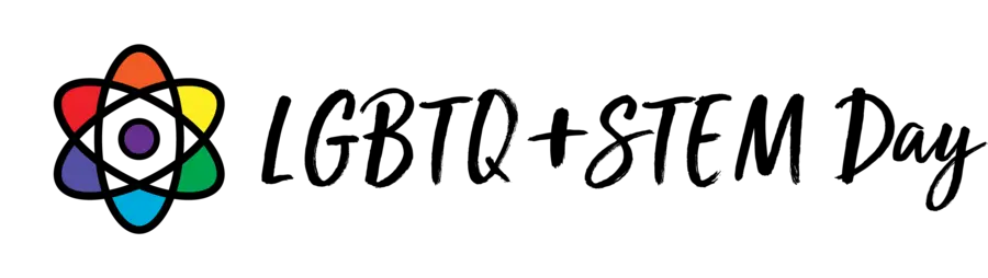 This reads lgbtq+ stem day as a logo