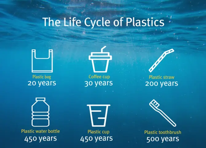 The life cycle of plastics infographic