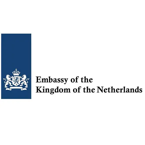 Logo reads: Embassy of the Kingdom of the Netherlands.