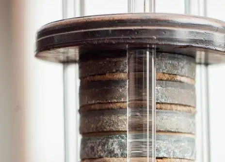 Detail of Alessandro Volta's voltaic pile