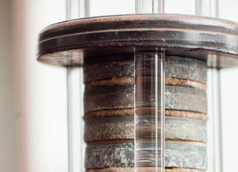 Detail of Alessandro Volta's voltaic pile