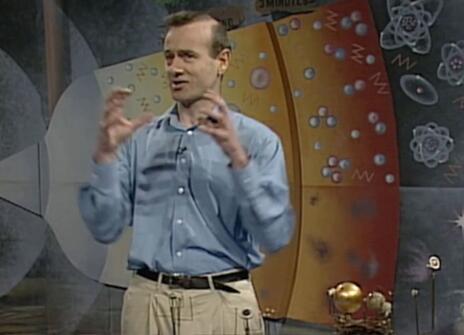 A still of Frank Close in his 1993 CHRISTMAS LECTURE