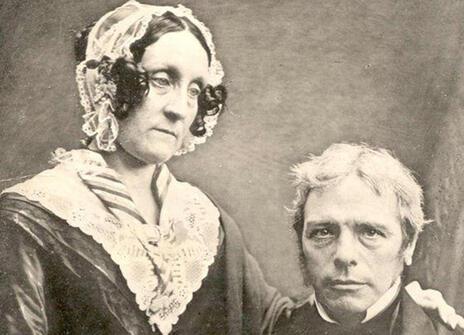 Sarah Faraday next to Michael Faraday