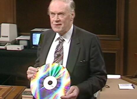RV Jones holding a large CD
