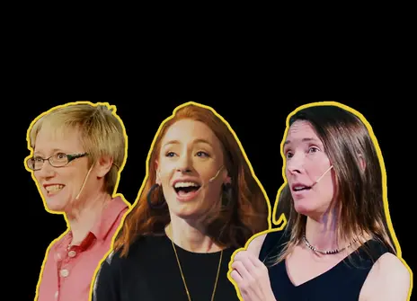 Stills of Nessa Carey, Hannah Fry and Tara Shears during their talksk