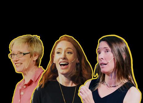 Stills of Nessa Carey, Hannah Fry and Tara Shears during their talksk