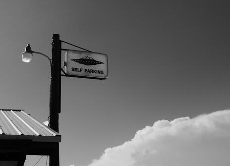 UFO parking sign in Rachel, NV near Area 51