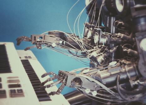 Robot playing a keyboard 