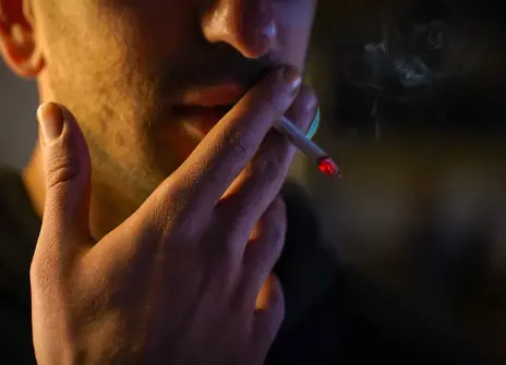 Man smoking a cigarette