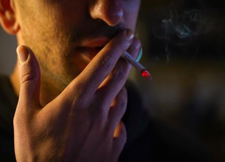 Man smoking a cigarette