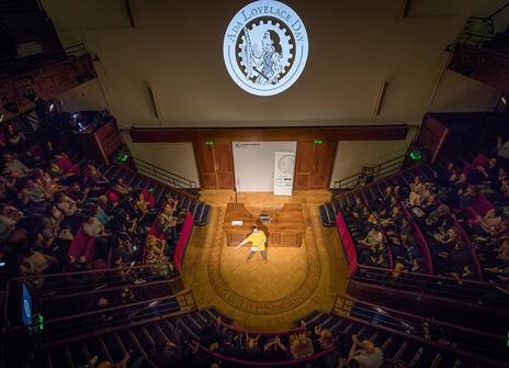 Ada Lovelace Day taking place in a packed theatre at the Ri