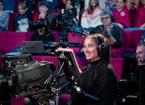 A cameraperson filming the CHRISTMAS LECTURES