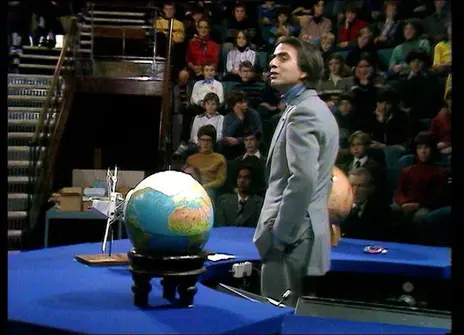 Carl Sagan delivering his Christmas Lectures. 