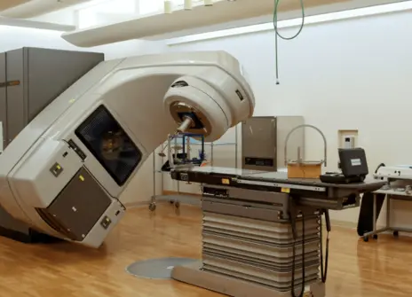 A linear accelerator (LINAC) set up to deliver stereotactic radiosurgery.