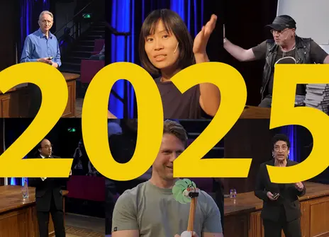 A collage of speakers with text reading: 2025