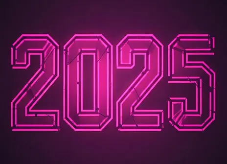 pink numbers displaying 2025