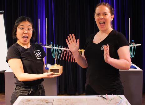 Jemma and Isla doing some science