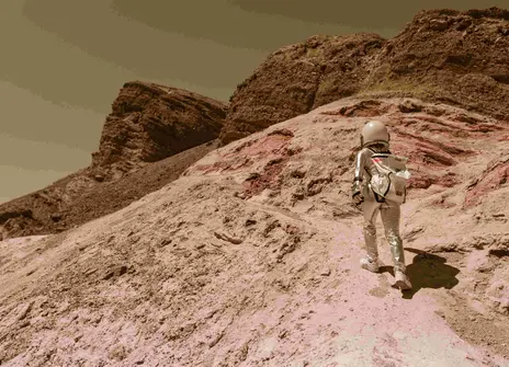 Image of astronaut on Mars