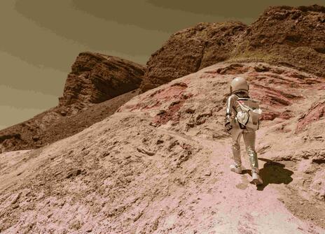 Image of astronaut on Mars
