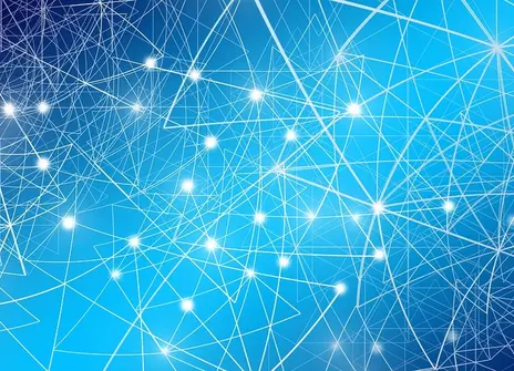 Abstract image of a network representing algorithms