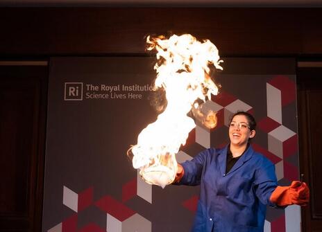 Image of firey demo in the Theatre