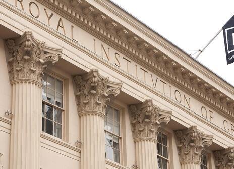 The front of the Royal Institution building in Albemarle Street in Mayfair