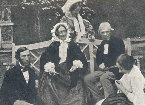 Michael and Louisa Faraday sitting with John Tyndall, Harriet Moore and her sister.