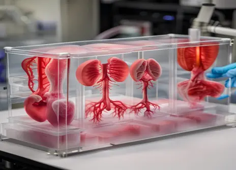 A tank containing growing organs in a lab
