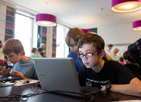 Participants sat in front of a laptop 