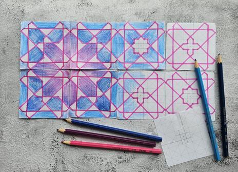 Multicoloured geometric drawing