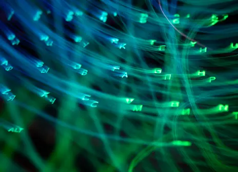 Abstract image of letters inside a computer