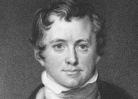 A black and white image of Humphry Davy