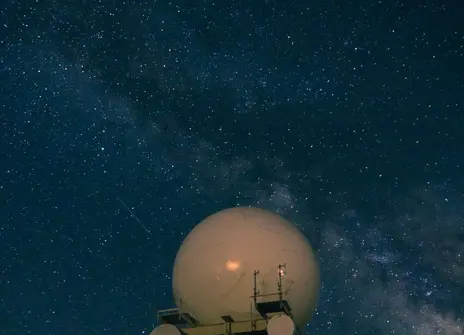 A UFO with a backdrop of stars