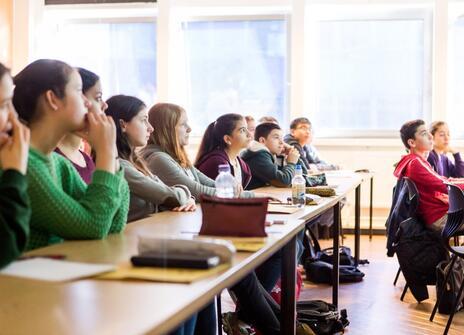 Students sitting in classroom 