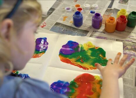 A child painting