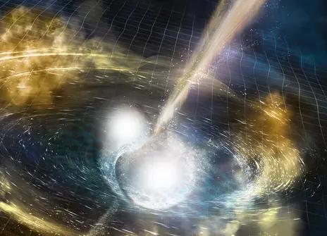 Neutron stars merging forming gravitational waves