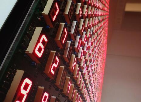 A series of numbered buttons