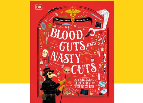 Alanna's red book cover for Blood, guts and nasty cuts