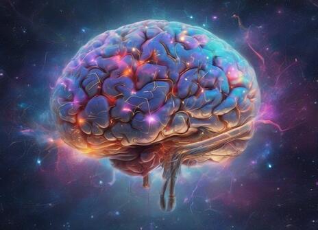 Colourful abstract picture of a brain