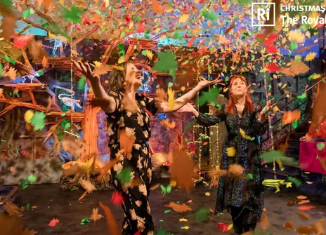 Crowd and confetti