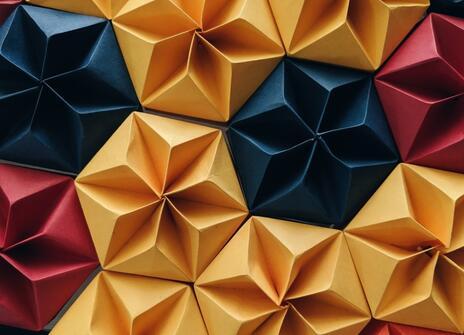 Colourful origami shapes