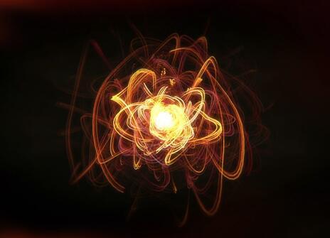 An image of yellow squiggles and lines to represent a neutrino.