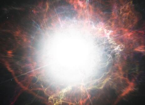 A photo of a star, the light saturates the photo
