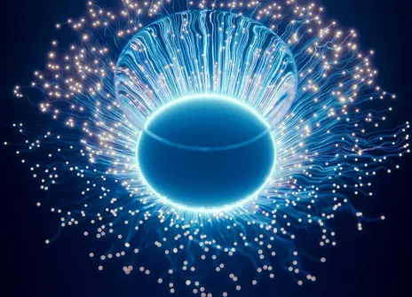 Abstract image representing particles and information