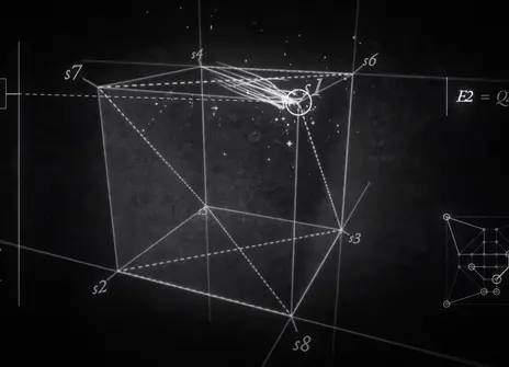Image of cube with mathematical formulae