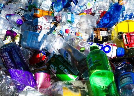 A collection of different plastic bottles and containers. 