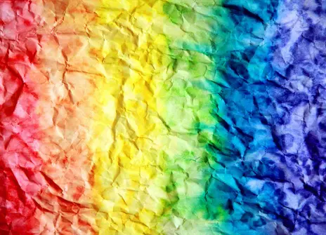 Image of rainbow crinkled paper