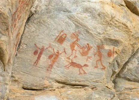 Prehistoric art work on stone